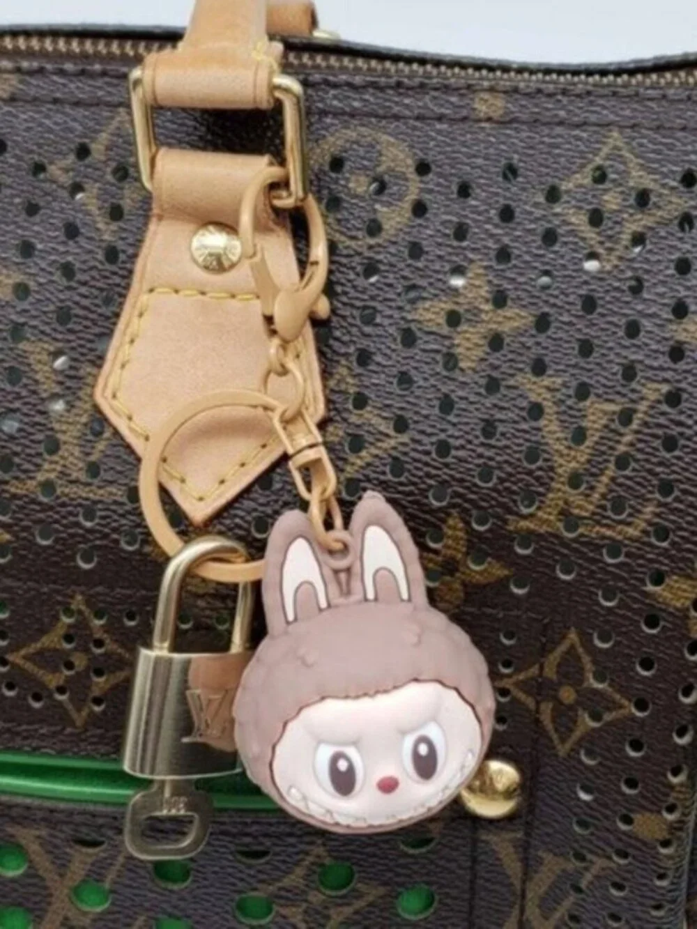 Louis Vuitton Gold Lock 🔑 Authentic LV Padlock + Bag Unbranded Labubu Charm